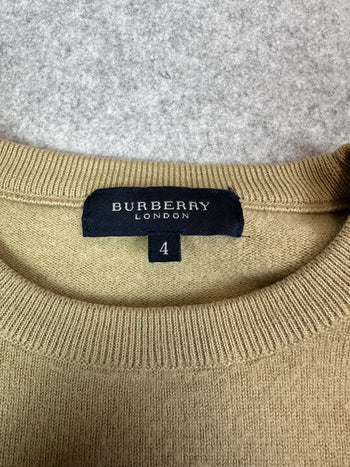 Women's Burberry Embroidered Wool Sweater Beige