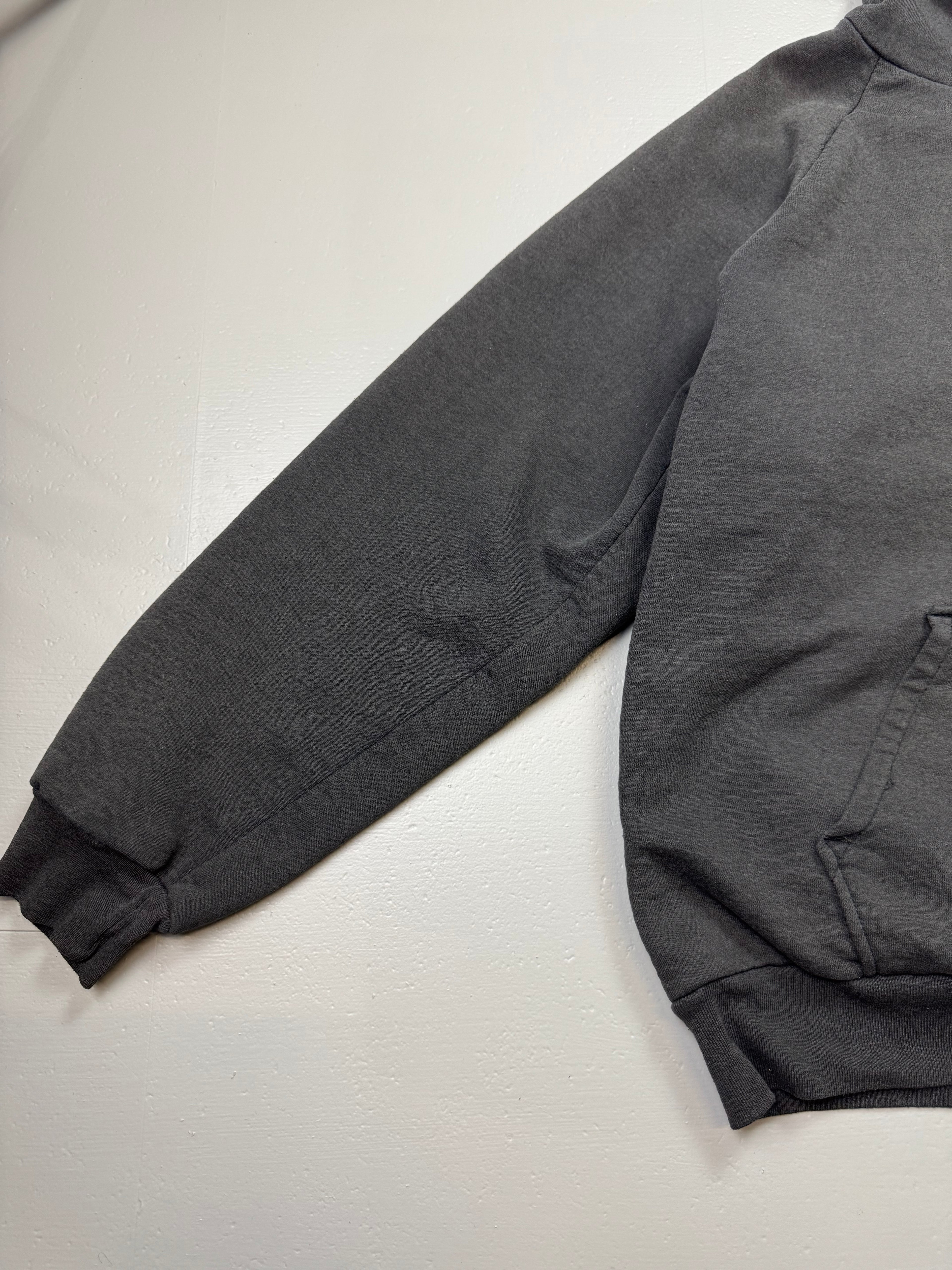 Vintage Faded Chrome Hearts Tonal Black Horseshoe Thermal Hoodie