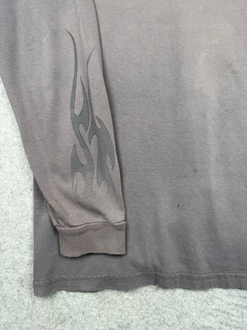 Vintage Harley Davidson New Jersey Flame Dice L/S Tee Faded Grey