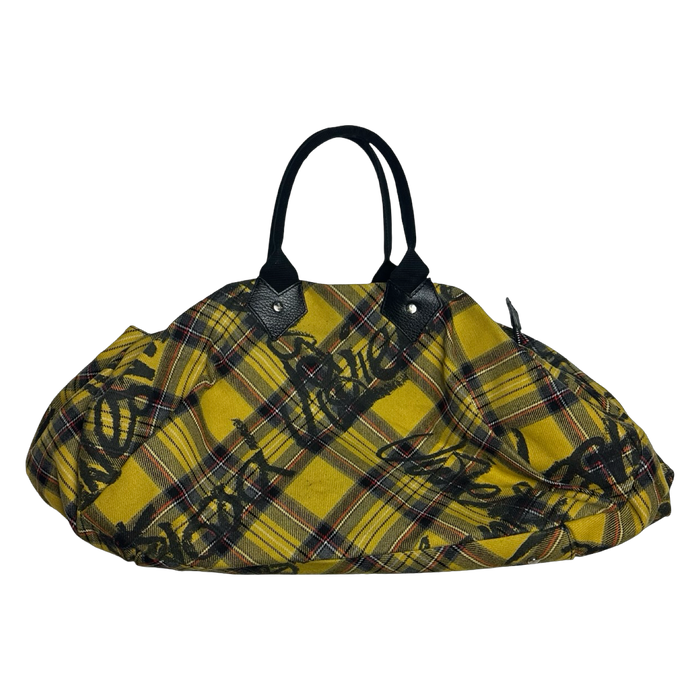 Vivienne Westwood Plaid Travel Bag Yellow | Vitnage Clothing Store Canada