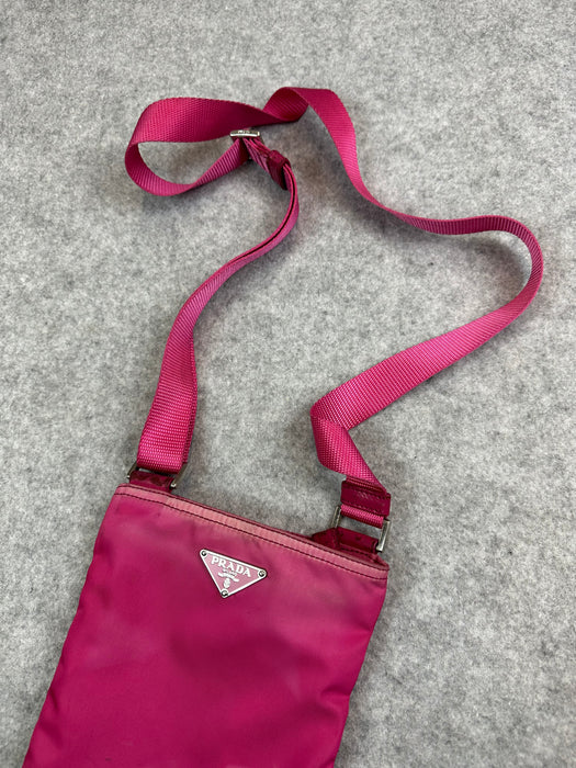 Prada Tessuto Nylon Messenger Bag Pink | Vitnage Clothing Store Canada