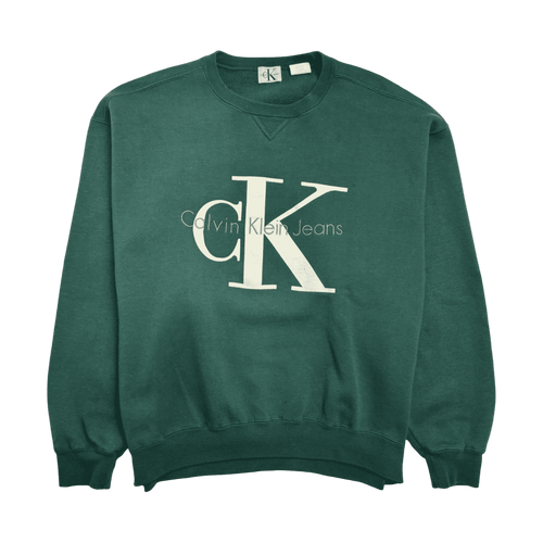 (M) Vintage 90s Calvin Klein Sweatshirt Green | Vintage Clothing Store Canada