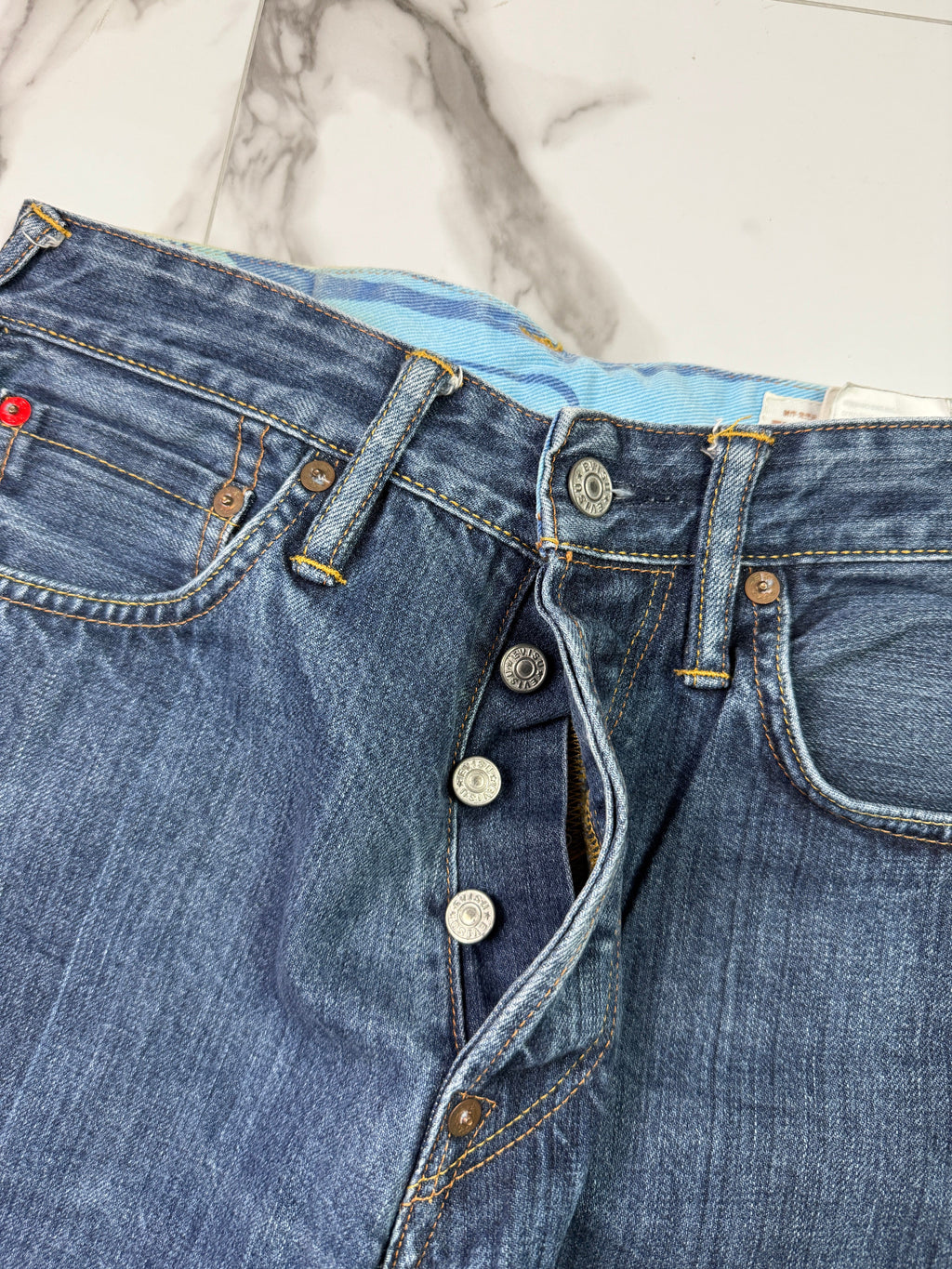 Vintage Evisu Lot 2000 No. 2 Blue Daicock Denim Pants