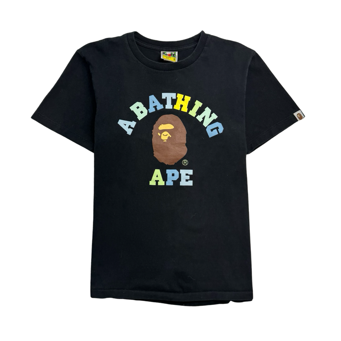 BAPE Colours College Head Tee Black (USED) | Vitnage Clothing Store Canada