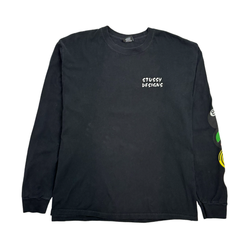 (XL) Stussy Designs L/S Tee Black | Vintage Clothing Store Canada