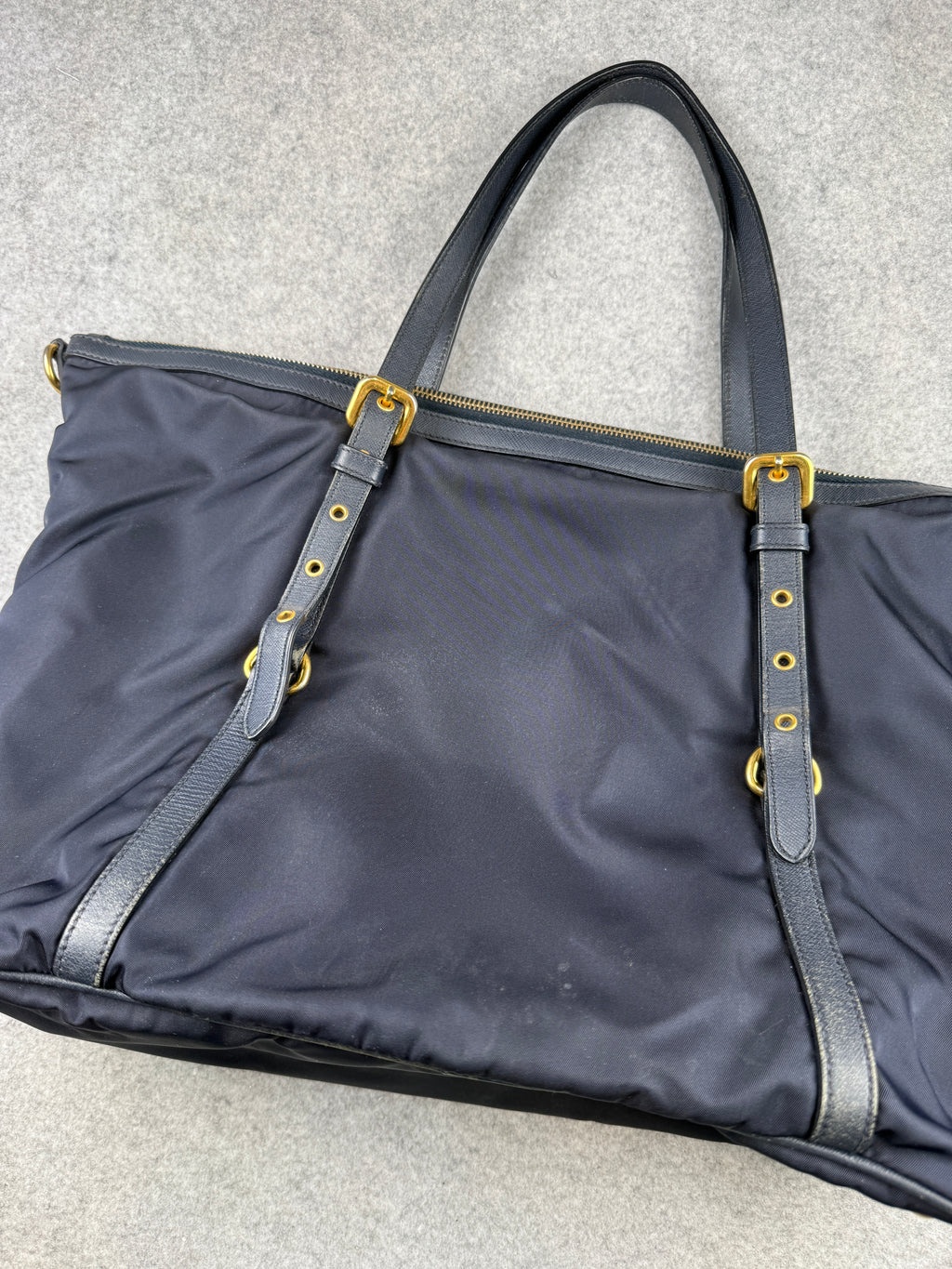Prada Tessuto Nylon Handbag Navy