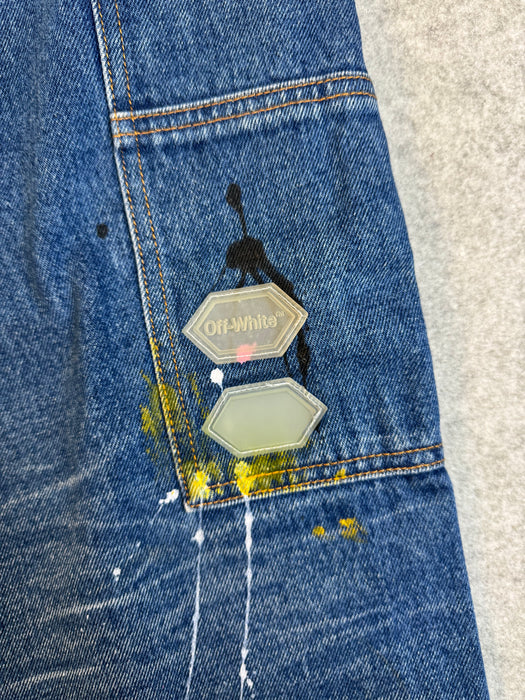 Off-White Painted Carpenter Double Knee Jeans (USED) | Vitnage Clothing Store Canada