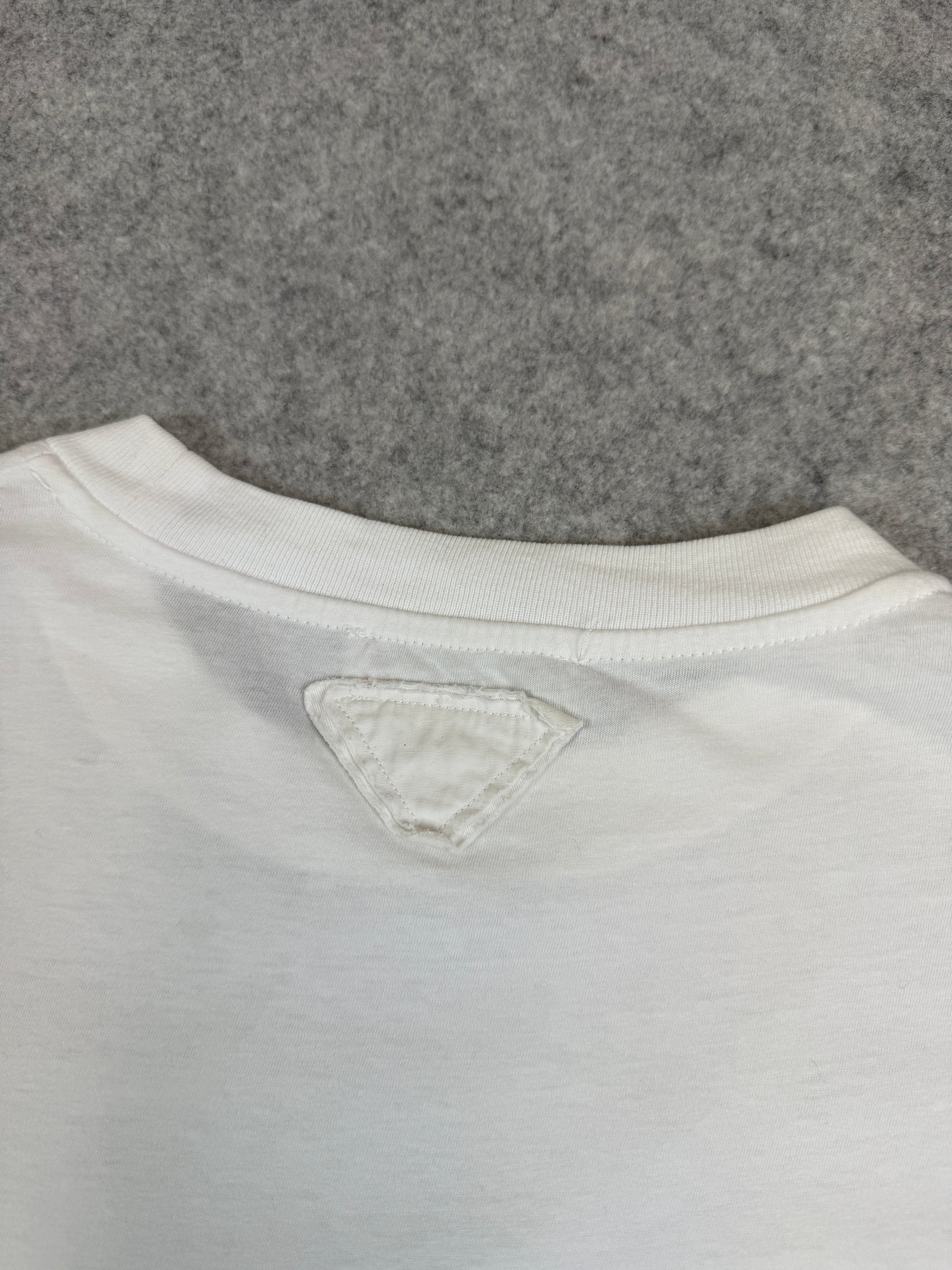 Prada Triangle Blank Logo Crew Tee White (USED)