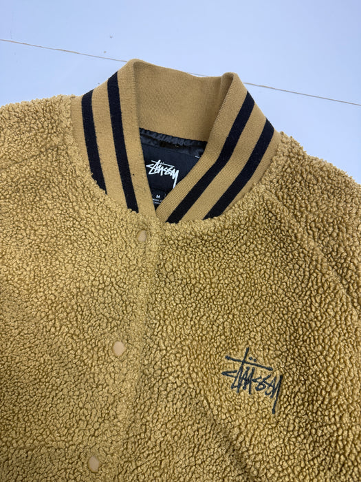 Stussy Logo Fleece Jacket Brown (USED) | Vitnage Clothing Store Canada