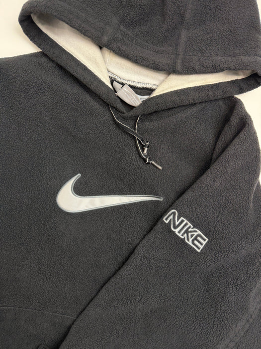 Vintage 2000s Nike Fleece Swoosh Hoodie Black | Vitnage Clothing Store Canada