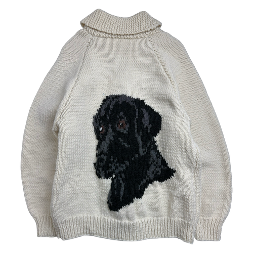 Vintage Cowichan Dog Knitted Zip Up Sweater | Vintage Clothing Store Canada