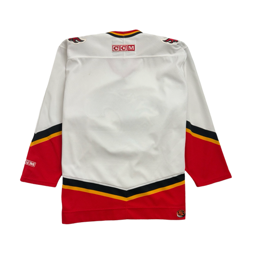 (XL) NHL Calgary Flames Hockey Jersey White | Vintage Clothing Store Canada