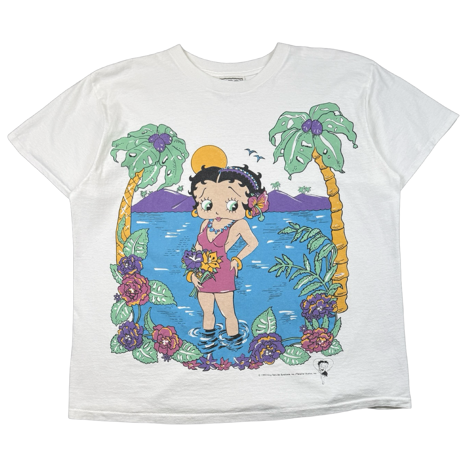 Vintage 90's Betty Boop Hawaiian Aloha Tee White