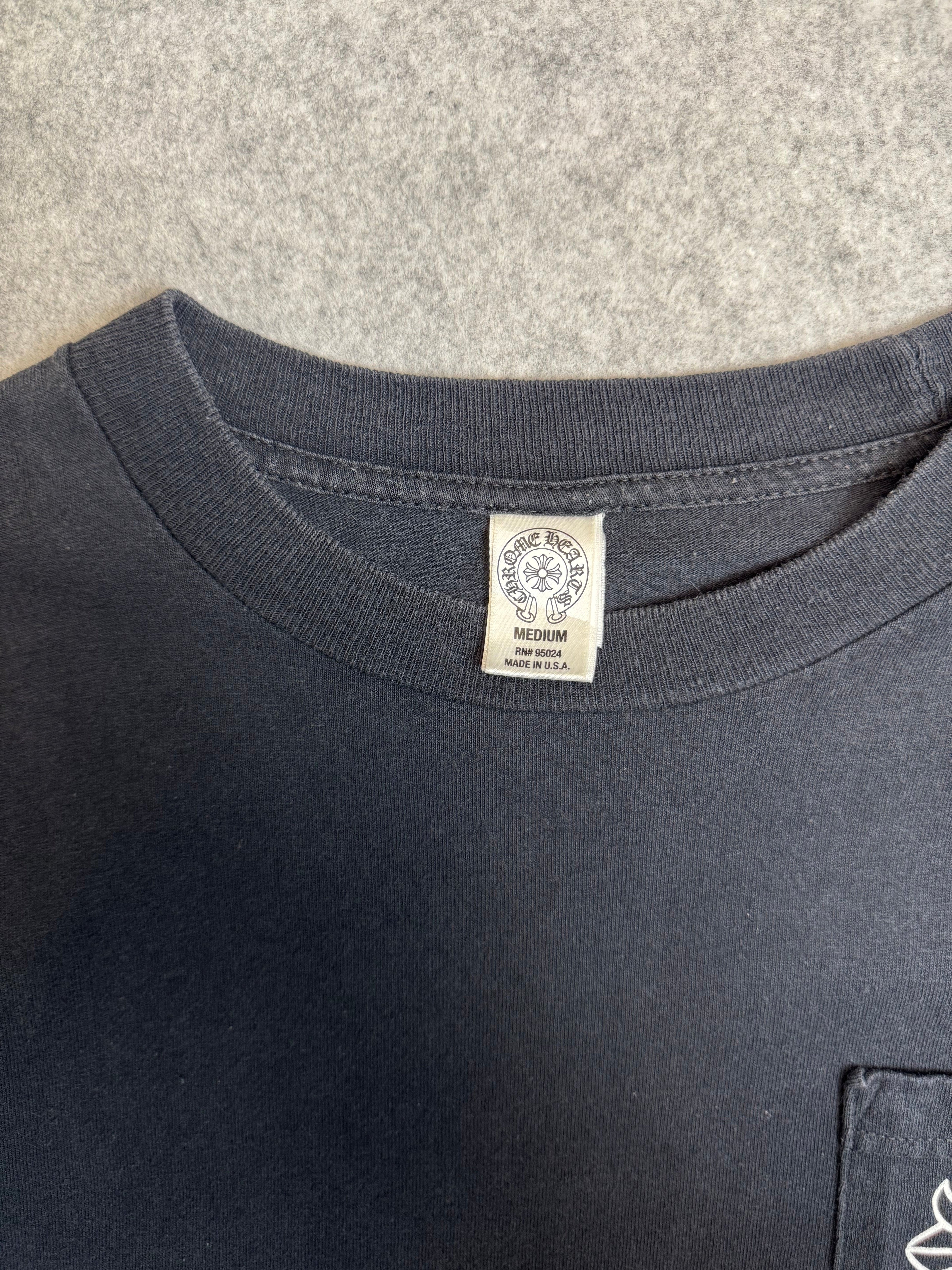 Vintage Chrome Hearts Cross Stamp Pocket Tee Black