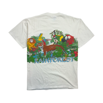 (L) Vintage Nature Rain Forest Tee White