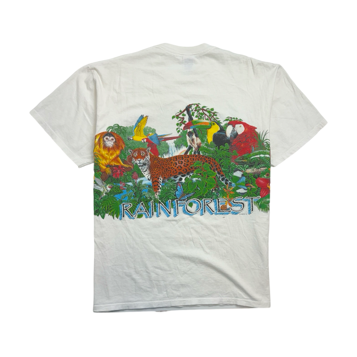 (L) Vintage Nature Rain Forest Tee White | Vitnage Clothing Store Canada