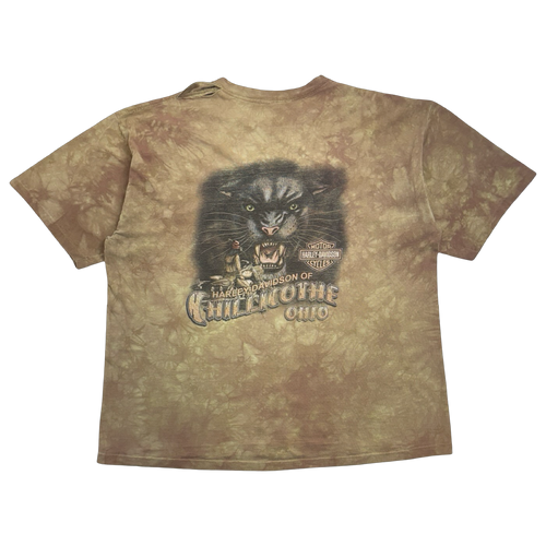 Vintage 1990s Harley Davidson Chillicothe Ohio Tee Tie Dye Brown | Vintage Clothing Store Canada