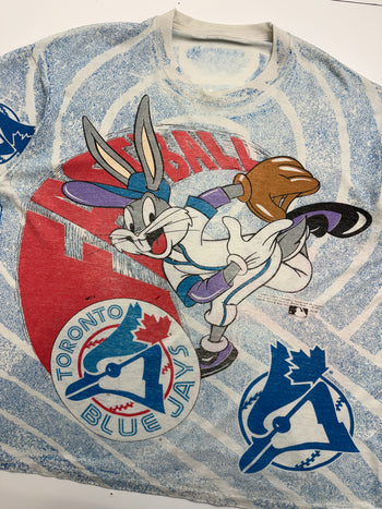 Vintage 1993 Toronto Blue Jays Looney Tunes AOP Tee