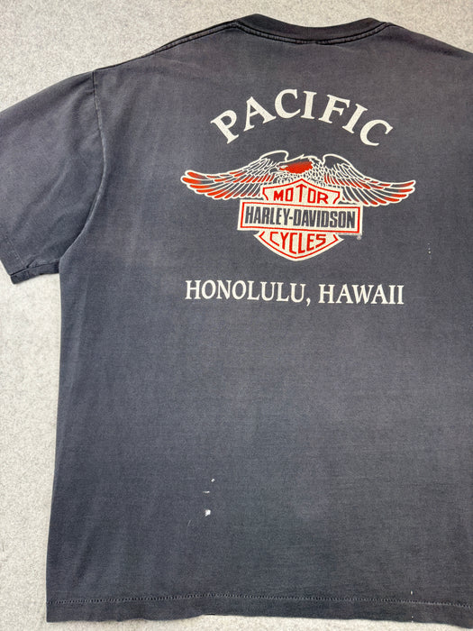 Vintage Harley Davidson Honolulu Hawaii Tee Black | Vitnage Clothing Store Canada