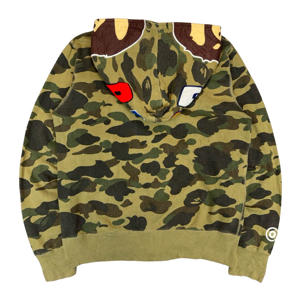 BAPE Ape Head Full Zip Hoodie Camo Green (USED)