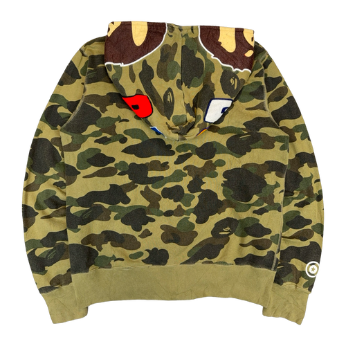 BAPE Ape Head Full Zip Hoodie Camo Green (USED) | Vintage Clothing Store Canada