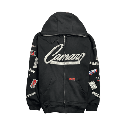 (XL) Vintage JH Camaro Zip-Up Hoodie Black | Vintage Clothing Store Canada