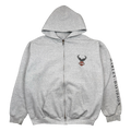 Vintage Harley Davidson Zip-Up Hoodie Light Grey