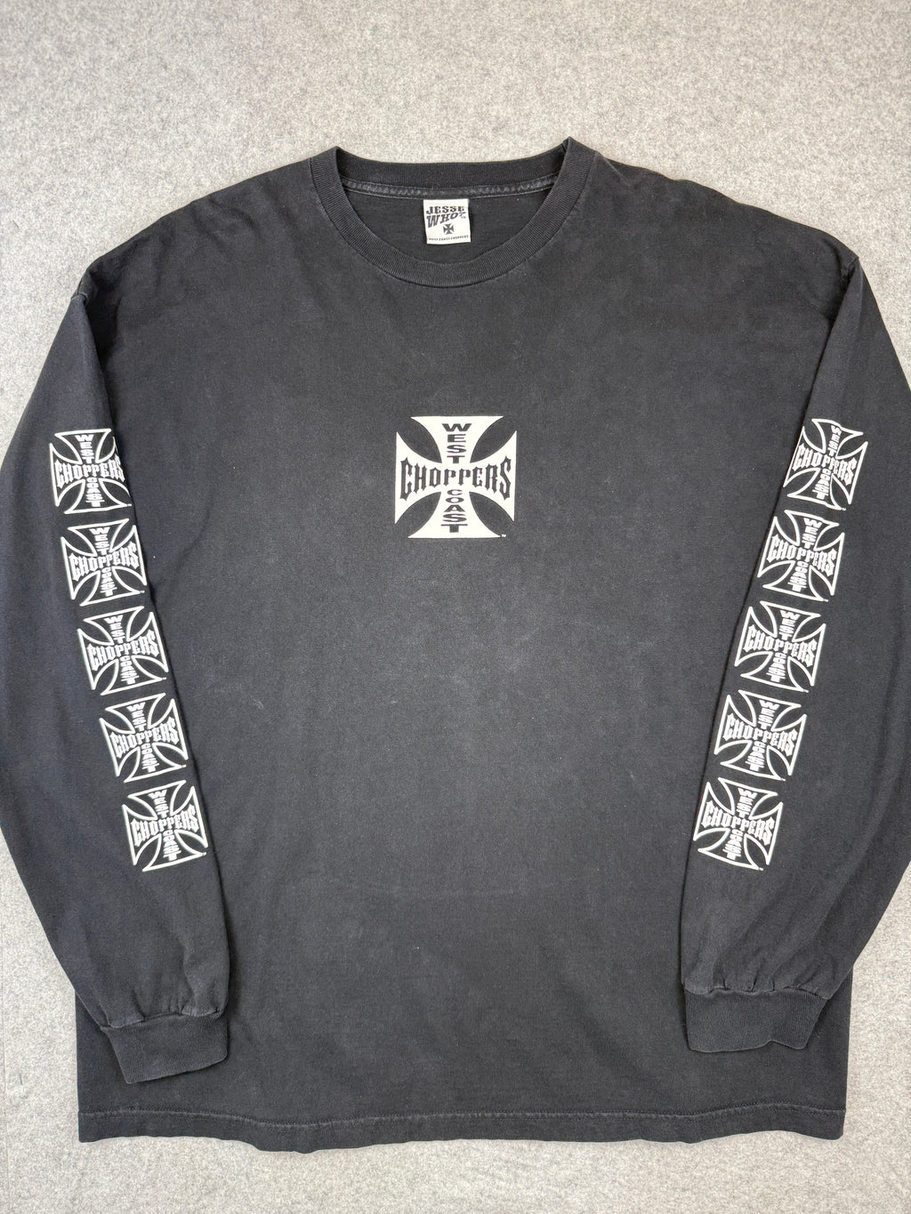 Vintage West Coast Choppers Cross Sleeve L/S Tee Black
