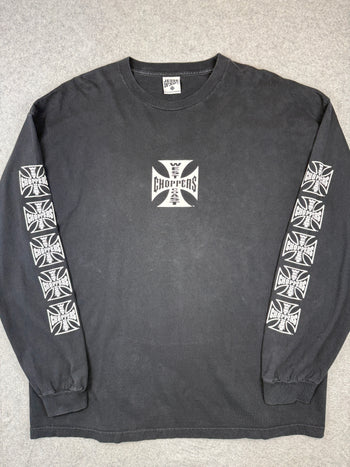 Vintage West Coast Choppers Cross Sleeve L/S Tee Black