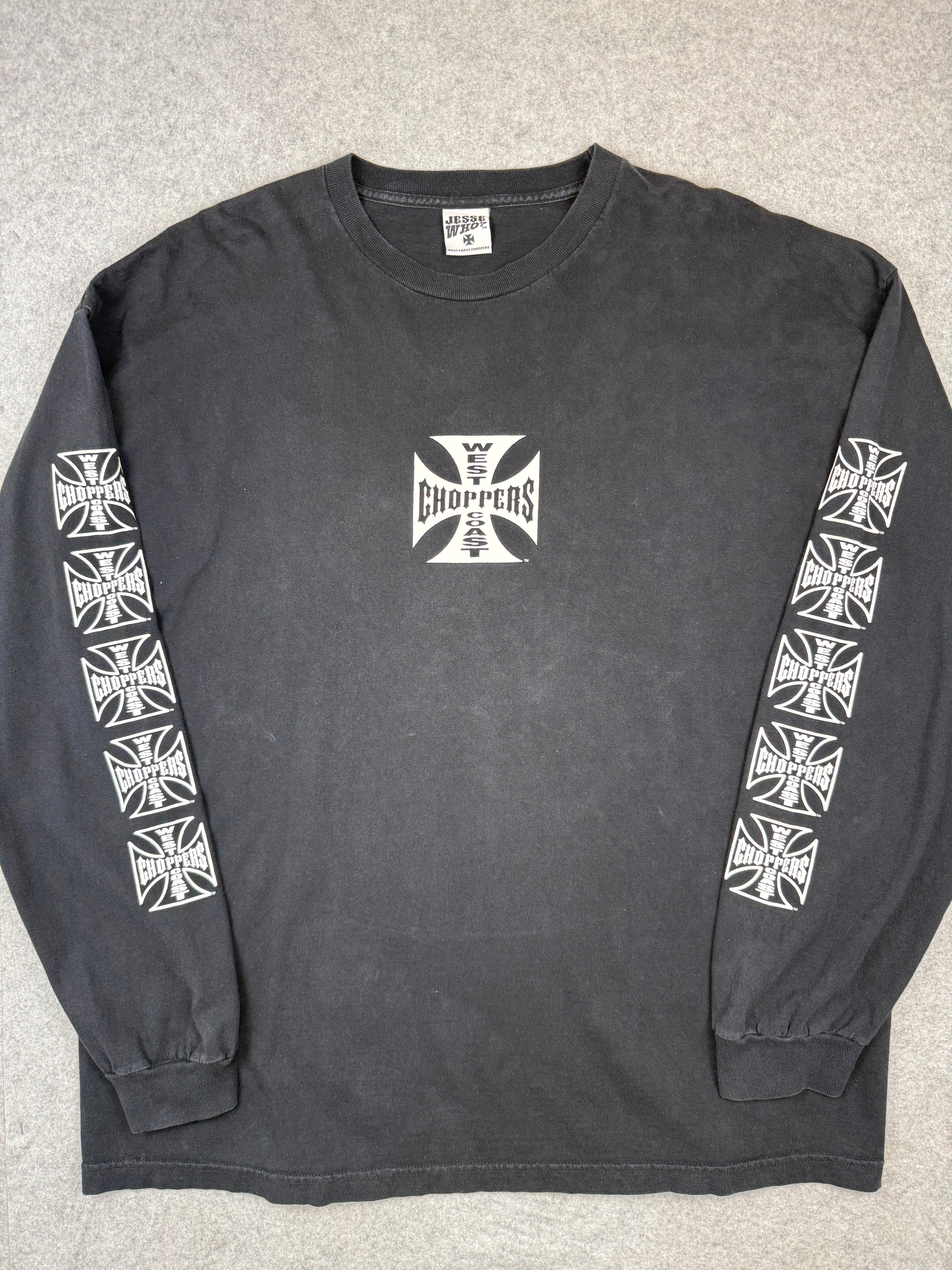 Vintage West Coast Choppers Cross Sleeve L/S Tee Black