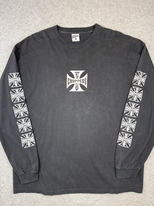 Vintage West Coast Choppers Cross Sleeve L/S Tee Black | Vitnage Clothing Store Canada