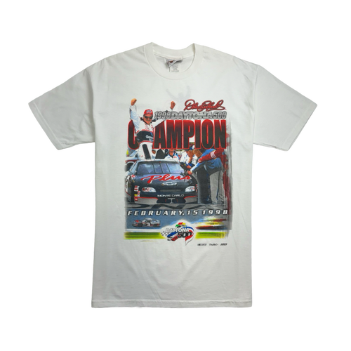 (L) Vintage '98 Dale Championship Nascar Racing Tee White | Vintage Clothing Store Canada