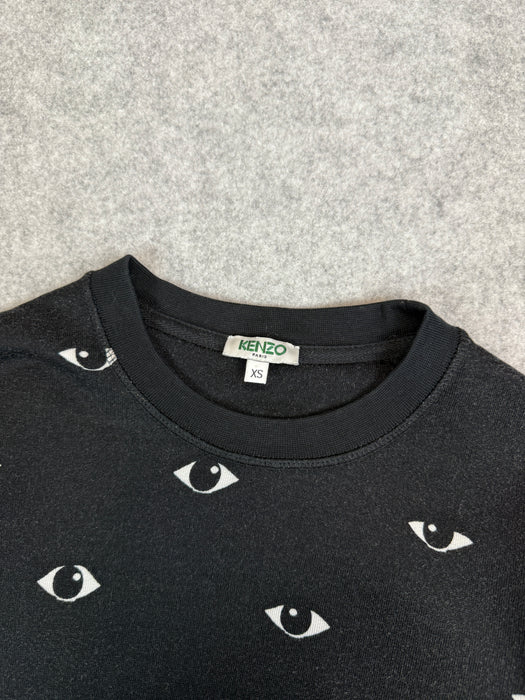 Kenzo All Over Eye Sweatshirt Black (USED) | Vitnage Clothing Store Canada