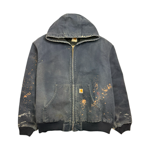 Vintage Carhartt Hooded Zip Work Jacket Navy | Vintage Clothing Store Canada