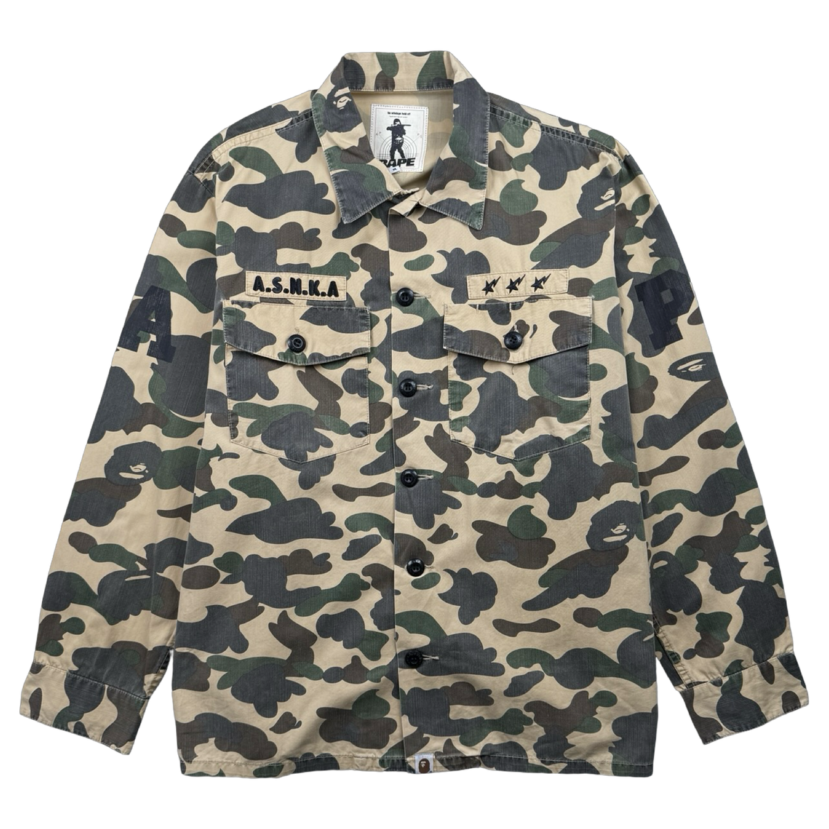 BAPE A.S.N.K.A. 1st Camo Military Button-Up Longsleeve (USED)