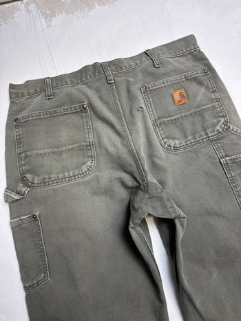 Carhartt Distressed Double Knee Carpenter Pants Olive