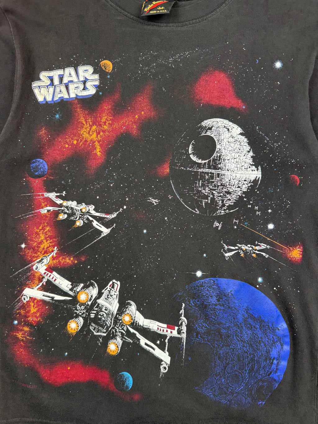 Vintage Star Wars X Wing Death Star Tee Black