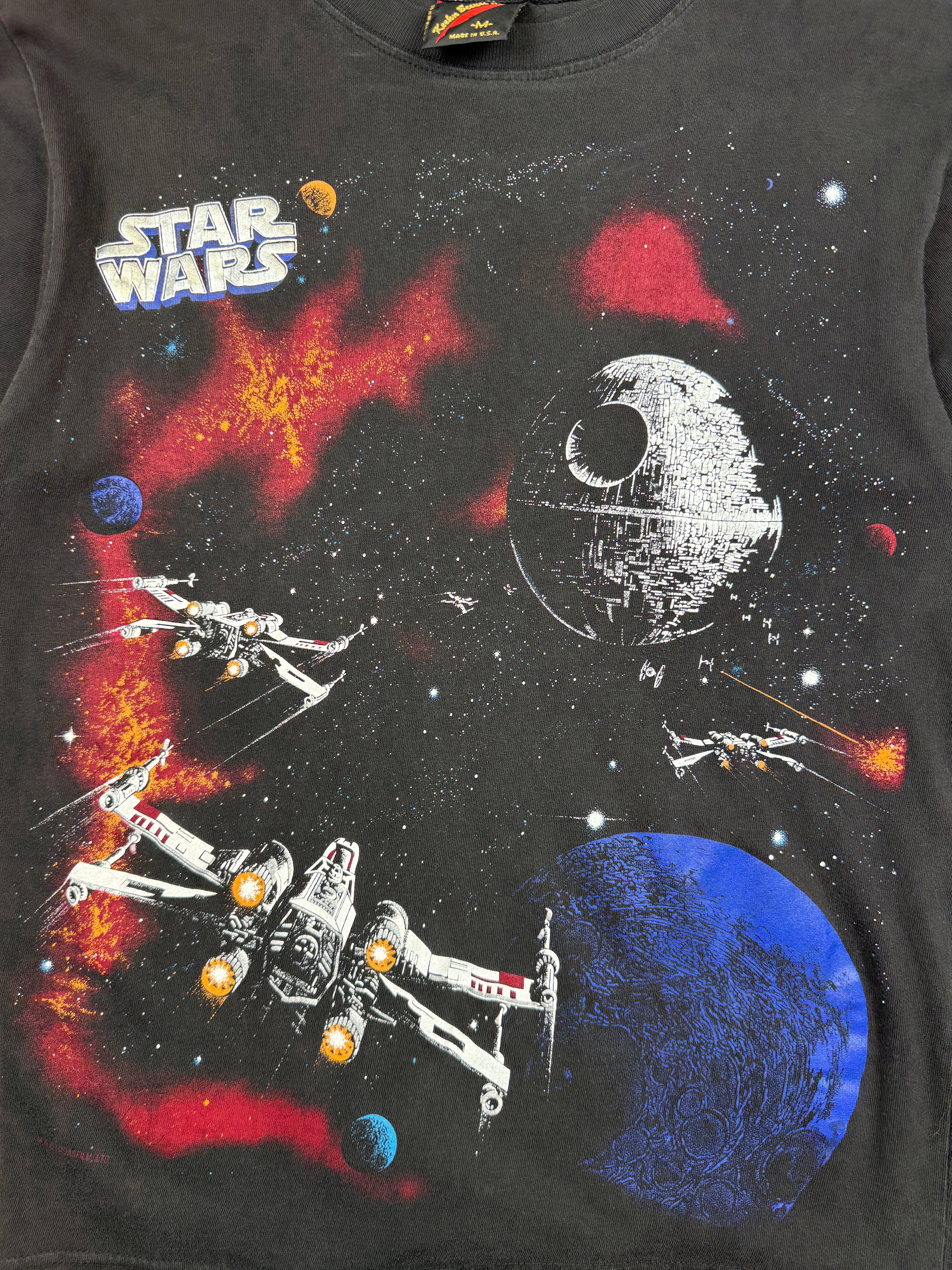Vintage Star Wars X Wing Death Star Tee Black