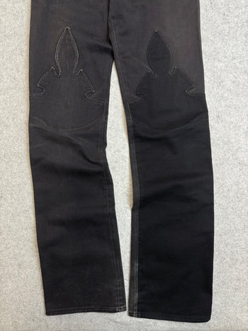 Chrome Hearts Fleur Knee Denim Jeans Black