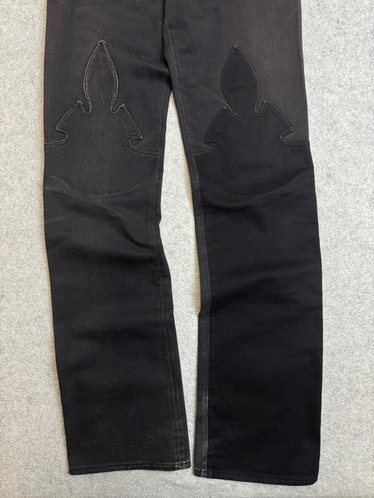 Chrome Hearts Fleur Knee Denim Jeans Black | Vitnage Clothing Store Canada