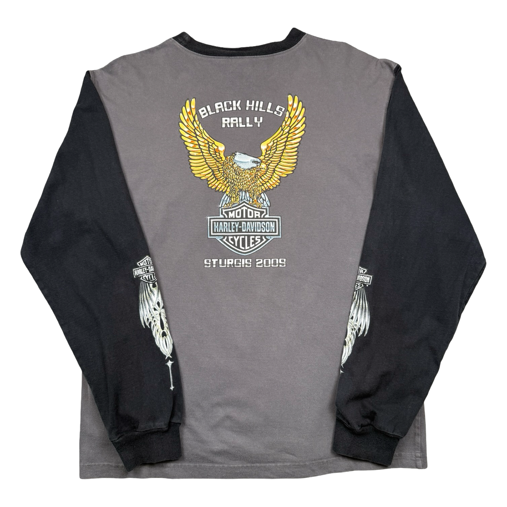 Vintage Harley Davidson Sturgis Chrome Eagle L/S Tee Grey