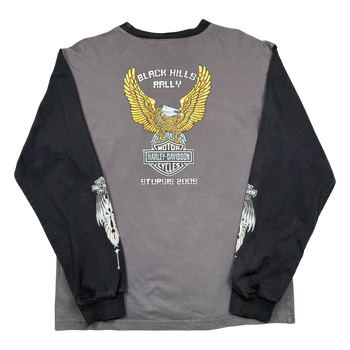 Vintage Harley Davidson Sturgis Chrome Eagle L/S Tee Grey