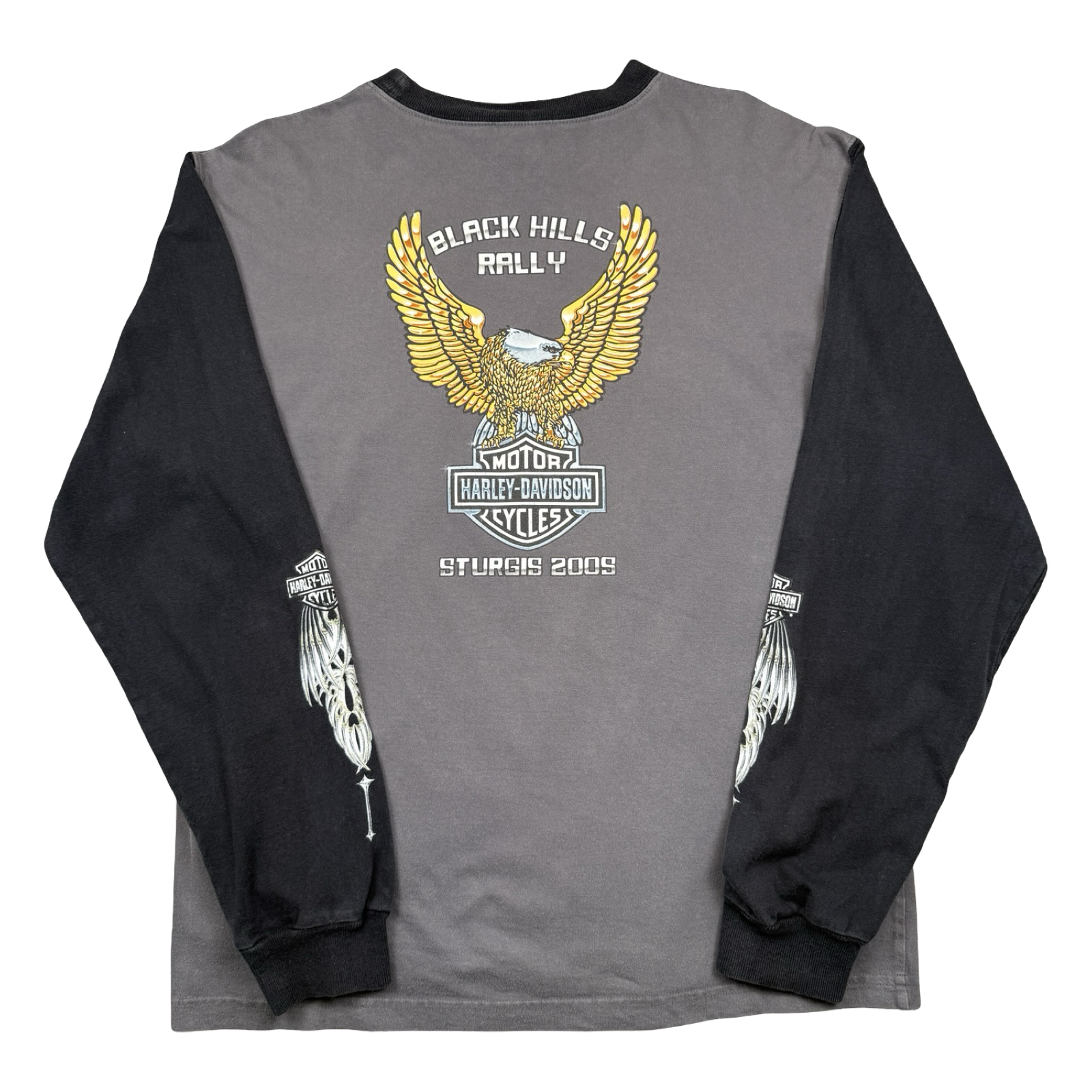 Vintage Harley Davidson Sturgis Chrome Eagle L/S Tee Grey