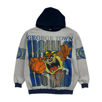 Vintage 90s Georgetown Hoyas Big Print Hoodie Grey/Navy