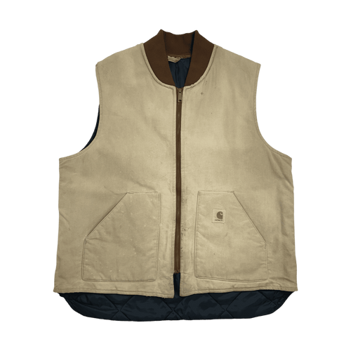 (XXL) Vintage Lined Carhartt Vest Biege | Vintage Clothing Store Canada