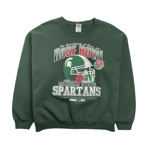 (L) Michigan State Spartans Rose Bowl Sweatshirt Green | Vintage Clothing Store Canada