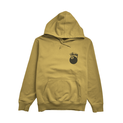 Stussy 8-Ball Logo Hoodie Gold (USED) | Vintage Clothing Store Canada