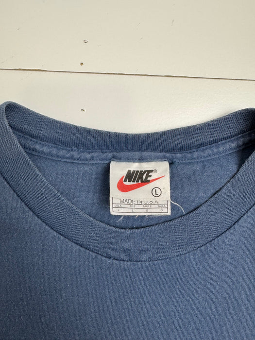 Vintage 90s Nike Swoosh Tee Light Blue | Vitnage Clothing Store Canada