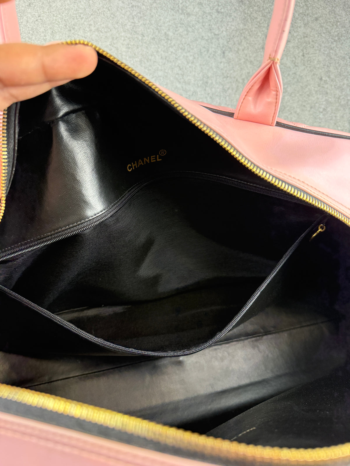 Chanel Quilted Leather Boston Bag Pink
