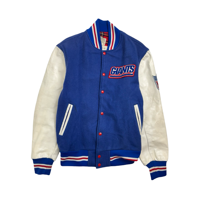 (L) Vintage New York Giants Lined Varsity Jacket Blue